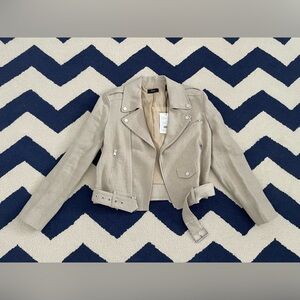 Theory Taupe Leather Jacket